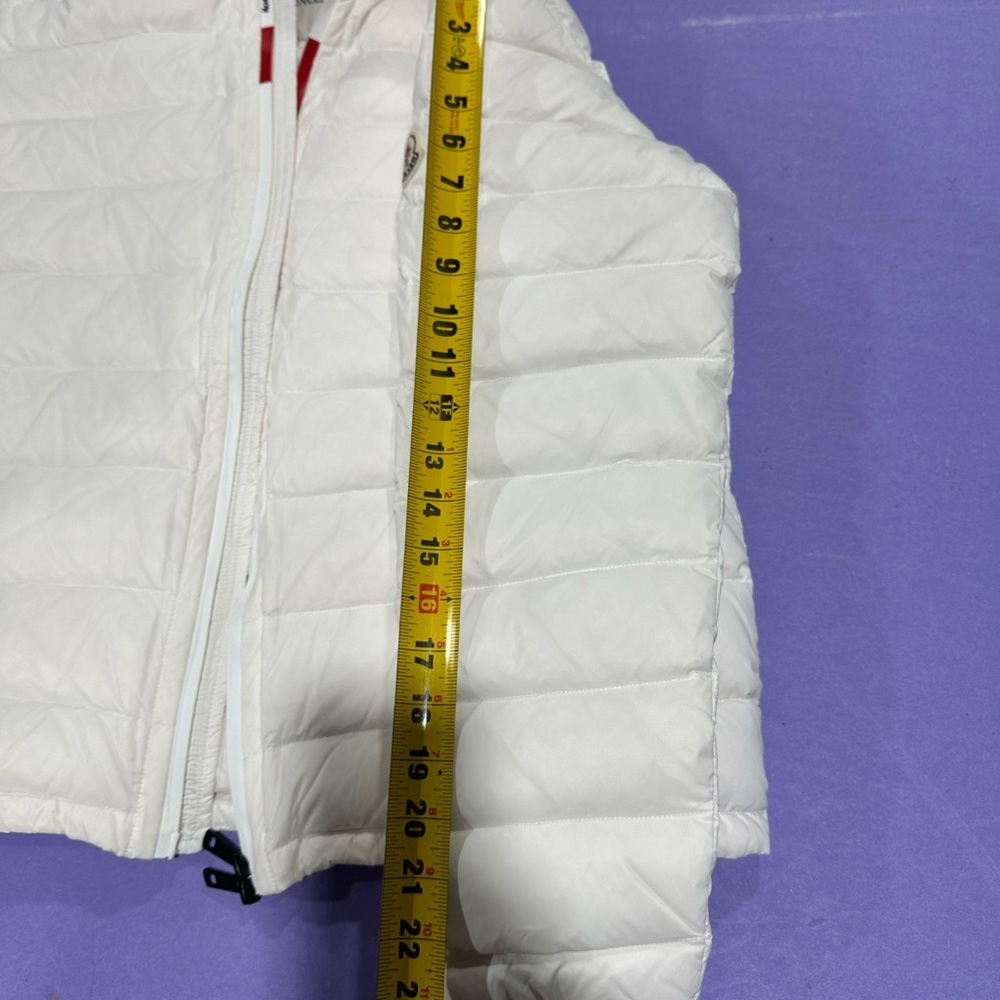 Moncler Cream Puffer Jacket with Logo Patch - Picture 13 of 13